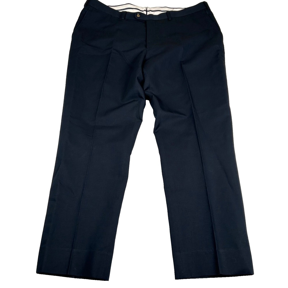 Suitsupply Brescia Men Trousers‎ UK US 42R Navy Blue Linen Cotton